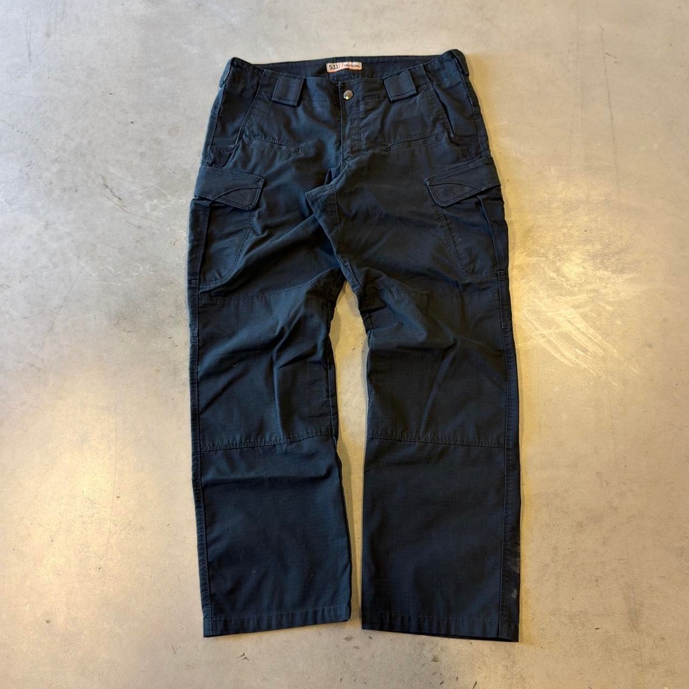 Vintage faded black double knee cargo pants